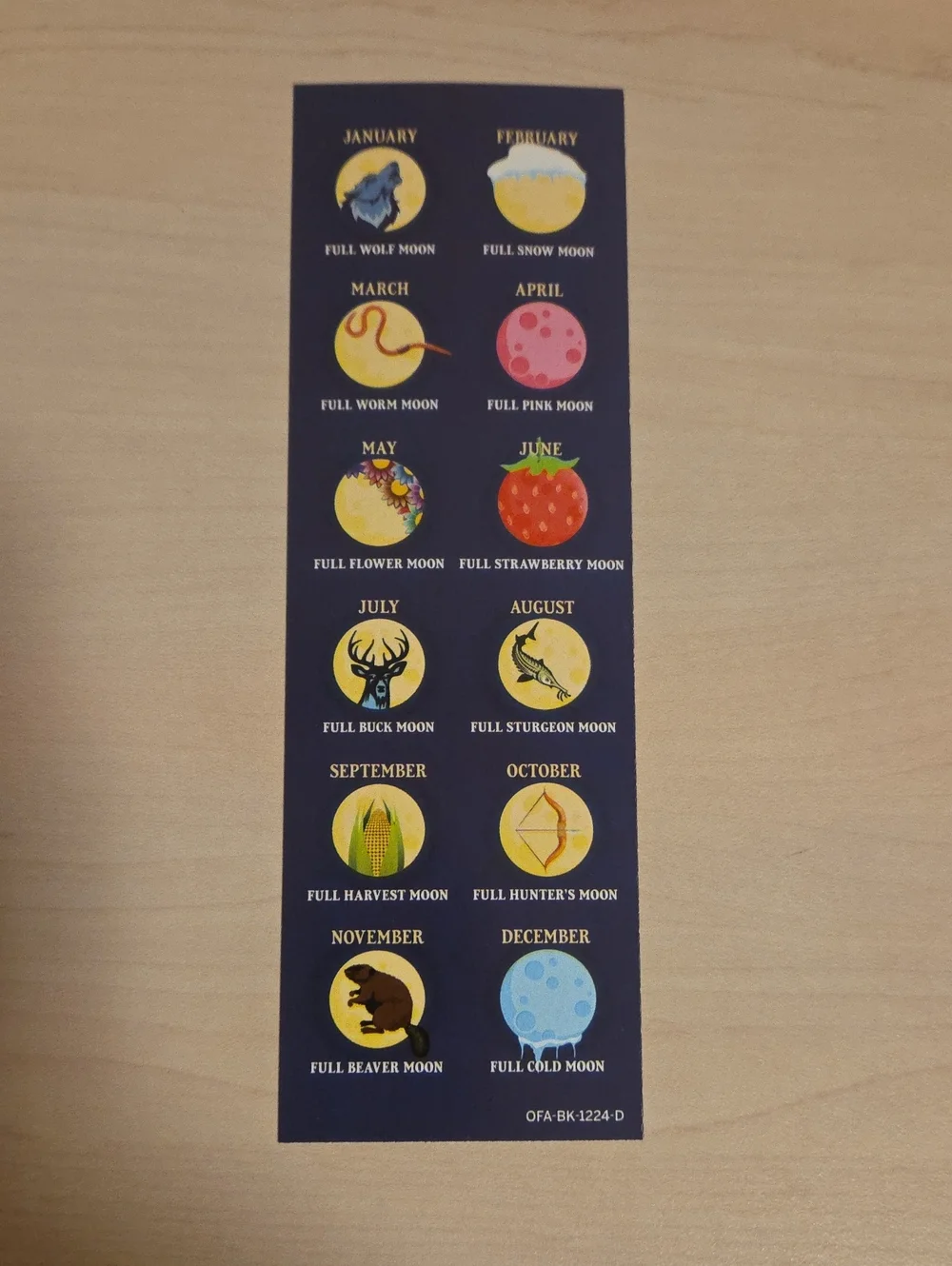 The Old Farmer's Almanac Bookmark - Monthly Native American Full Moon